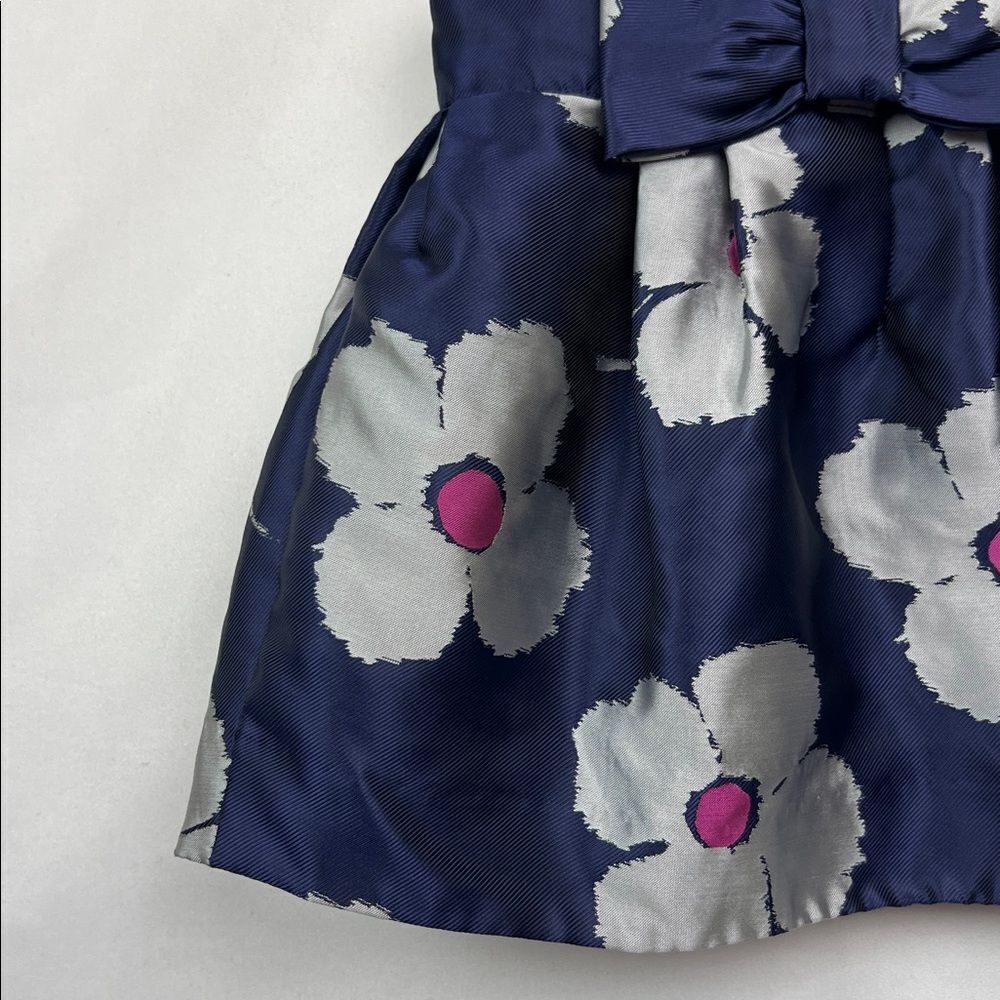 Janie and Jack navy with silver and pink flowers party dress size 3-6 months - Picture 7 of 12